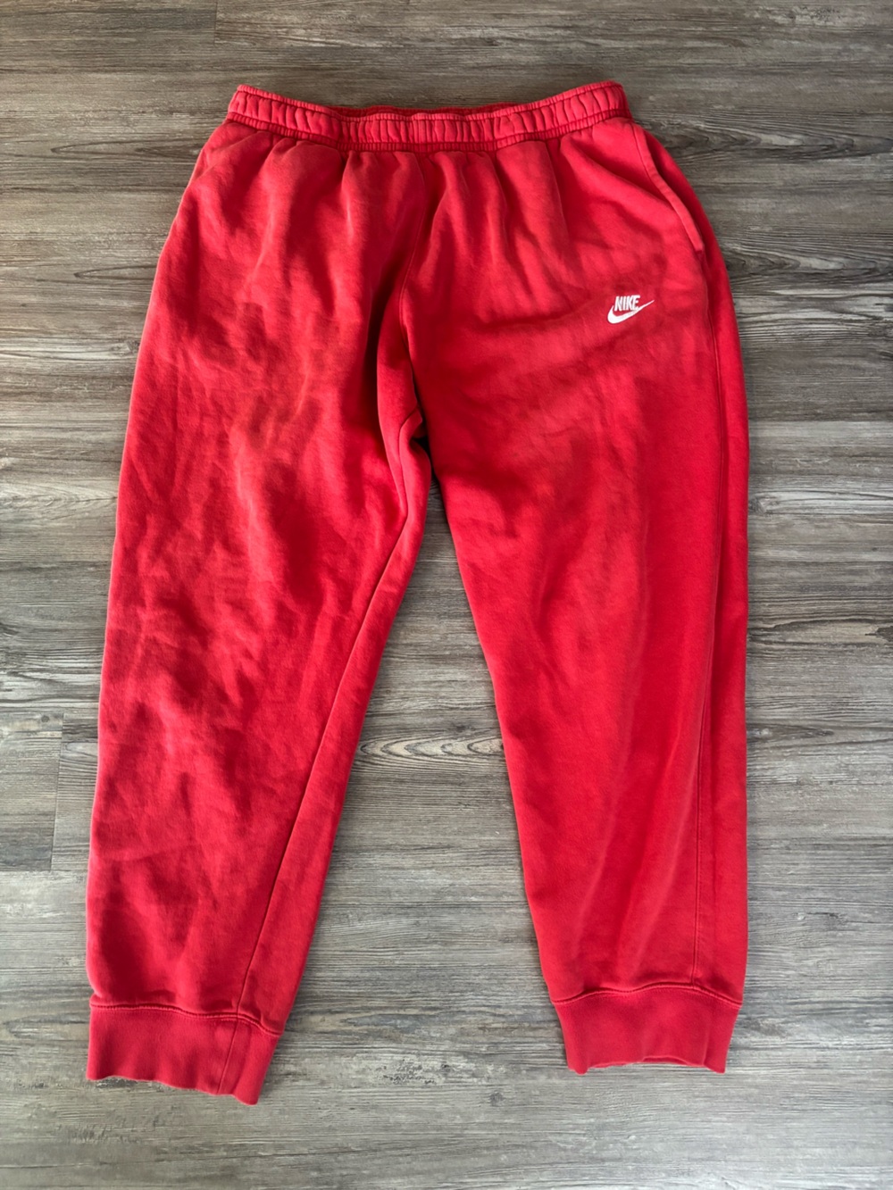 Nike Red Kids Joggers with White Swoosh